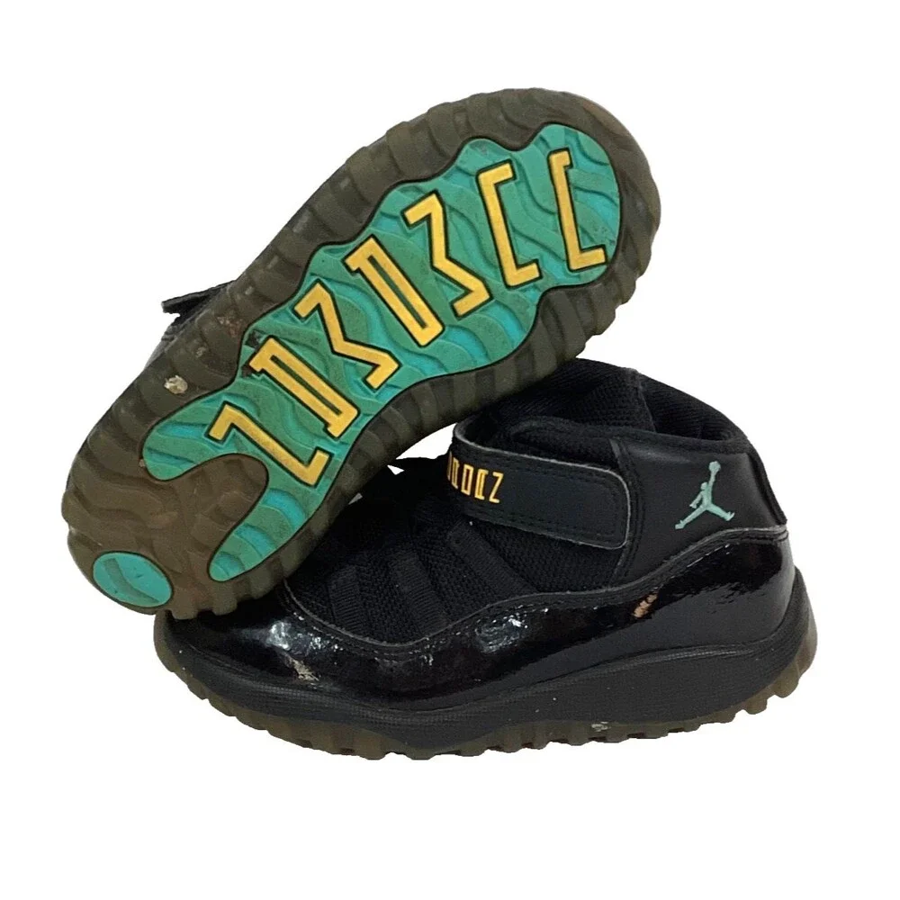 Nike Jordan Retro 11 (TD) Baby/Infant Sz 9C Black Gamma Blue Sneakers 378040-006